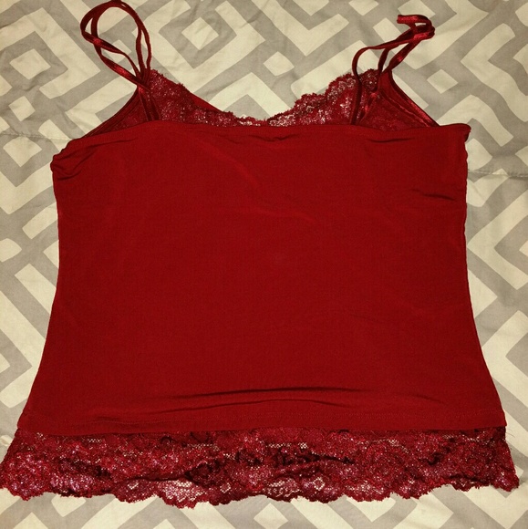 Red Lace Tank Top - Picture 3 of 3